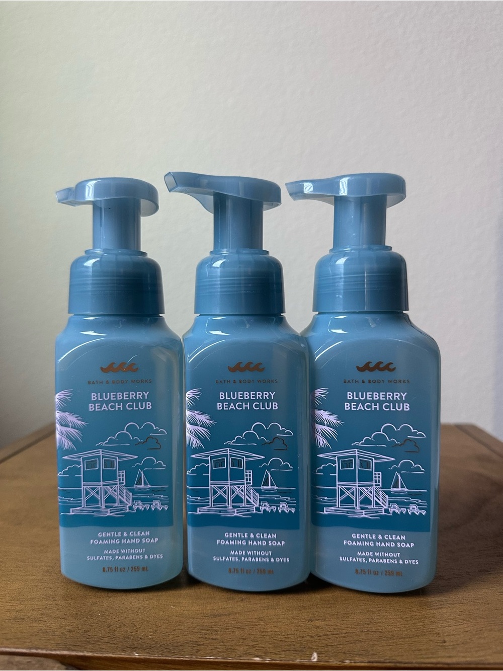 X3 Bath & Body Works Blueberry Beach Club Gentle Foaming Hand Soaps NEW